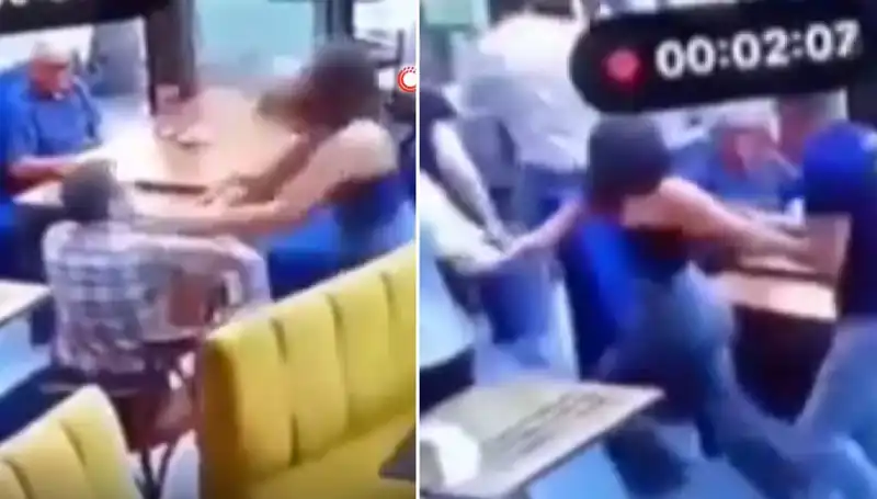 Garsona Tokat Attı, Restoranın İçinde Dayak Yedi
